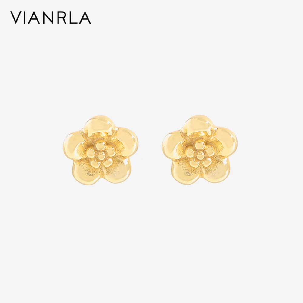 

VIANRLA 925 Sterling Silver Jewelry Flower Shape 18k Gold Plated Earring For Women Wholesale