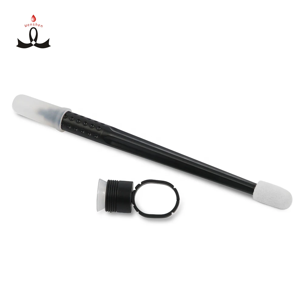 

Private Label Sterilize Medical 18U Shape Disposable Blade Microblading Pen With Sponge For Eyebrow Tattoo, Black
