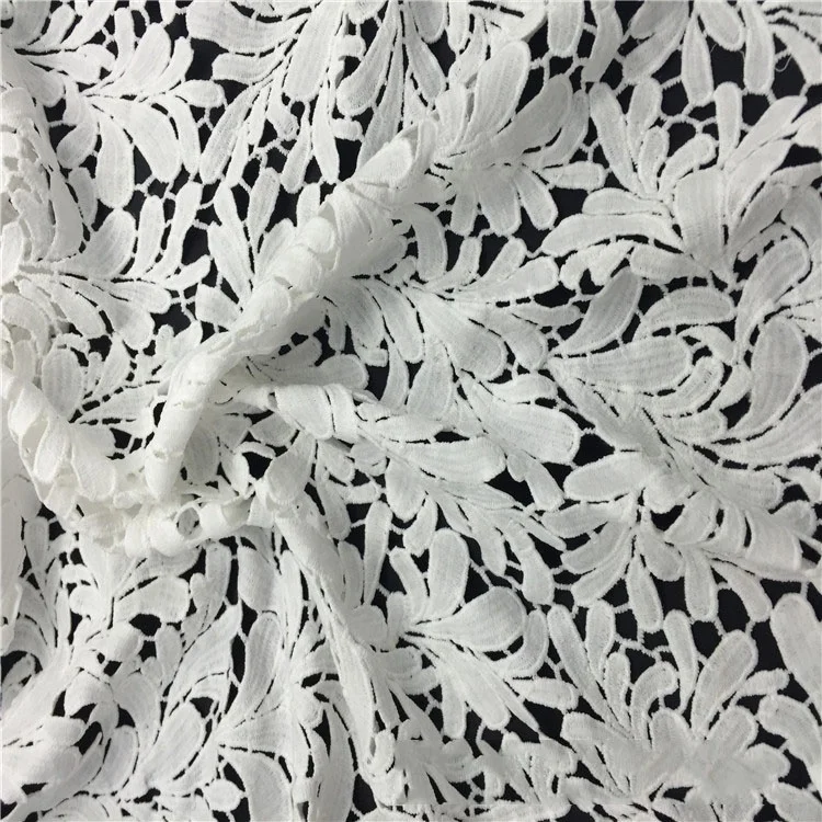 

Hot sale good quality ivory water soluble lace fabric for garment, As pictured