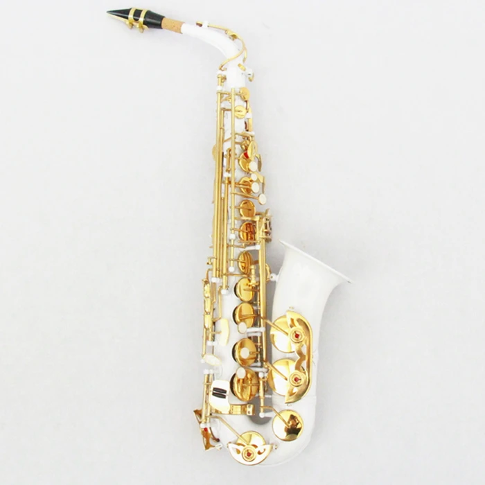 

Factory Price Eb Tone Professional OEM Color White Alto Saxophone, Gold