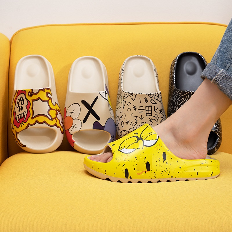 

Custom Unisex Designer Slippers Yeezy Slides Men Slippers Graffiti Slides Women, 4colors