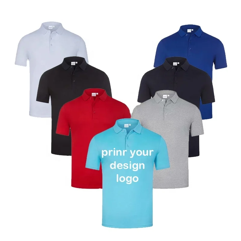 

custom-designed logo polo shirts Turnover Collar Short Sleeve Blank Polo T shirt for Summer Customized print for men and women, 7 color