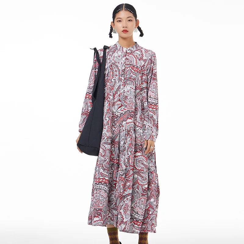 

2022 Spring New Plus Size Women's Chinoiserie Elegant Dresses Girl's Vintage Look Thin Long Dress Hot Selling 5392-806