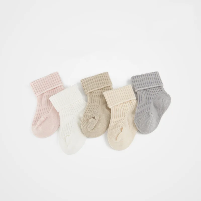 

2021 Spring Turn Cuff Toddler Slouch Sock Ribbed Baby Bamboo Socks