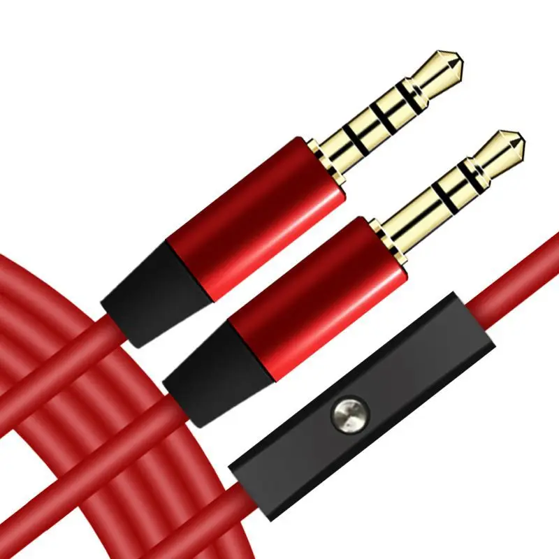 

Headset audio cable with microphone 3.5mm male to male wire control aux mobile phone Android voice cable