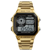 

SKMEI 1335 relogio Digital Watch Men Sport Watch Man Stainless Steel LED Watch 5ATM Waterproof Wristwatch Male Relogio Musculino