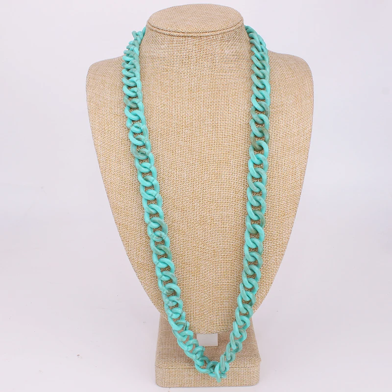 Nlx0242 Fashion Custom Long Acrylic Chain Link Necklace Jewelry Trendy