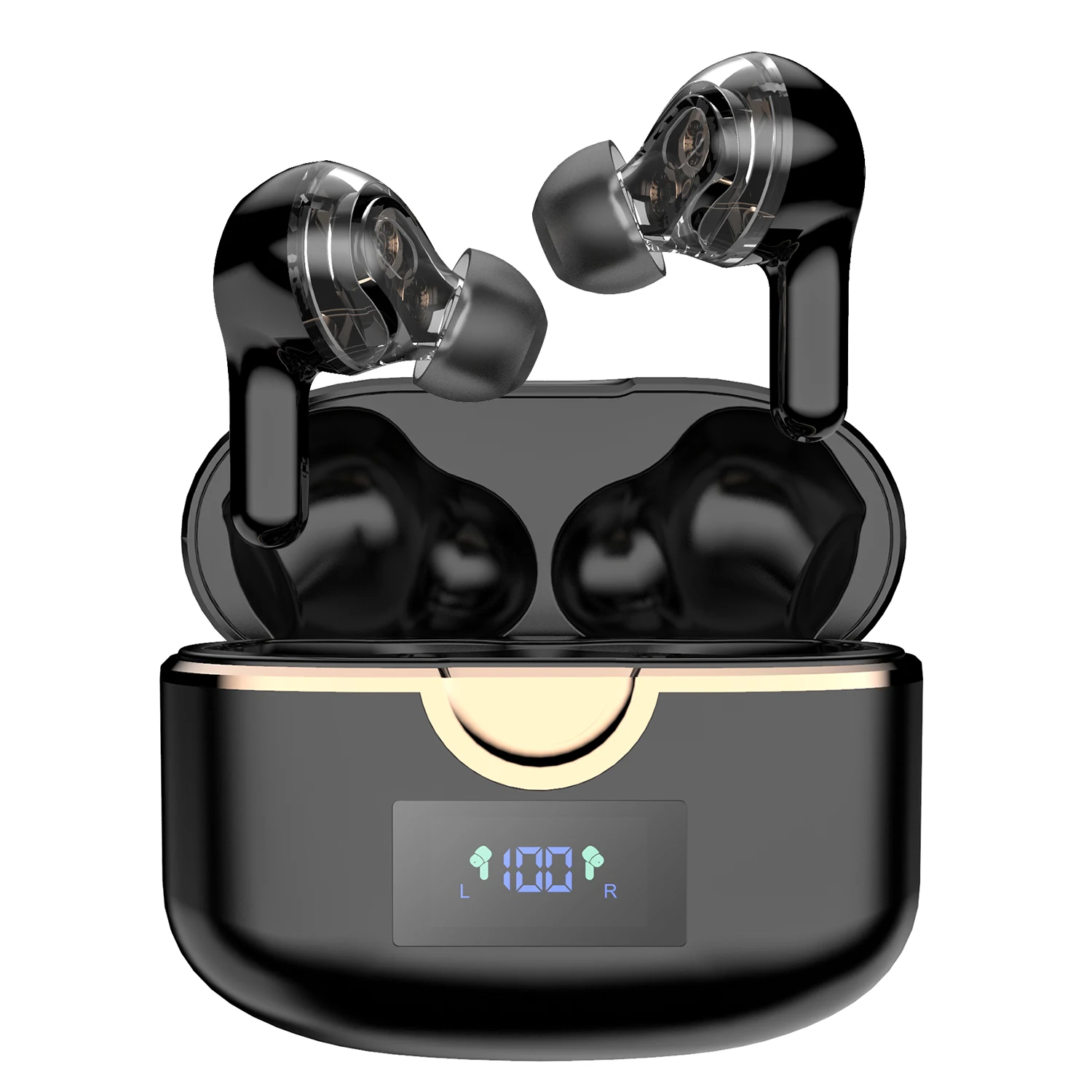 

Dropshipping Wireless Stereo Headphones Bass HiFi Earphone Sports Waterproof Earbuds Noise Cancelling Headsets With 4 Microphone