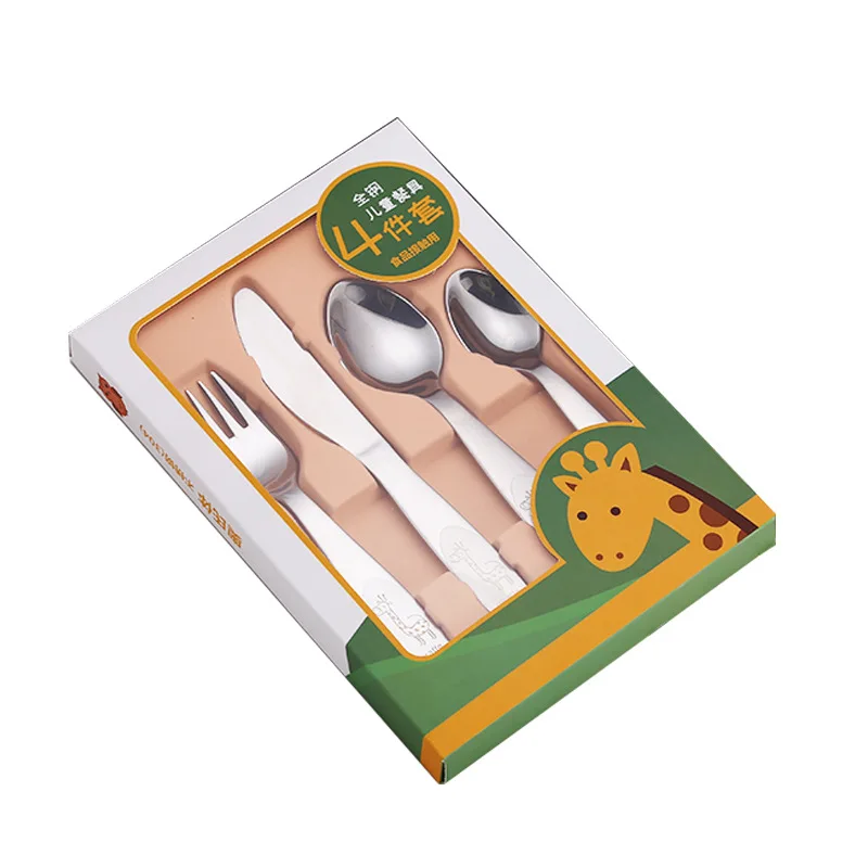 

Food Grade Cartoon Stainless Steel Cutlery Spoon & Fork Baby Spoon And Fork, Sliver