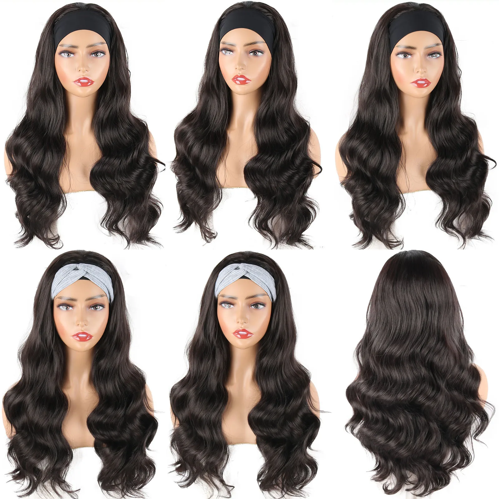 

Factory direct unprocessed body wave hair wigs none lace natural glueless wig perruque bandea 100% human hair headband wigs