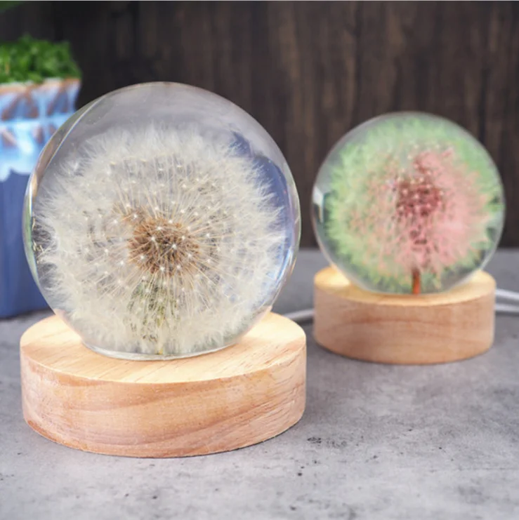 

LOVE'N LV718Q DIY crystal gutta percha round epoxy resin one round ball crystal ball small night lamp mirror silicone mold