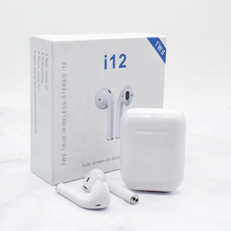 

High Quality Air 2 Earbuds White Black Color Mini Sport Casque Bluetooth Audifonos Earpod Touch Auriculares Earphone 5.0 Tws I12