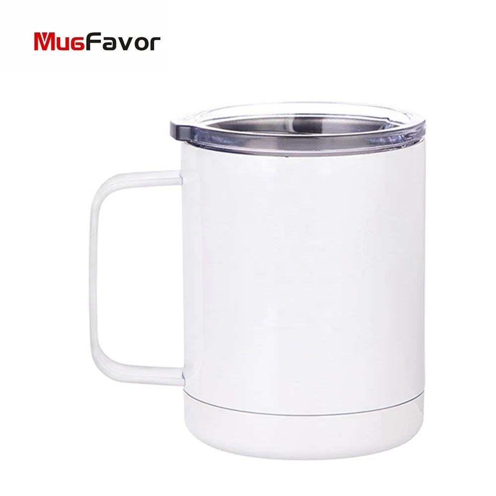 

Stainless Steel Coffee Cup Tazas Para Cafe Sublimar With Lid MugFavor Wholesale Custom 10oz 300ml White Mug Sublimation Blanks