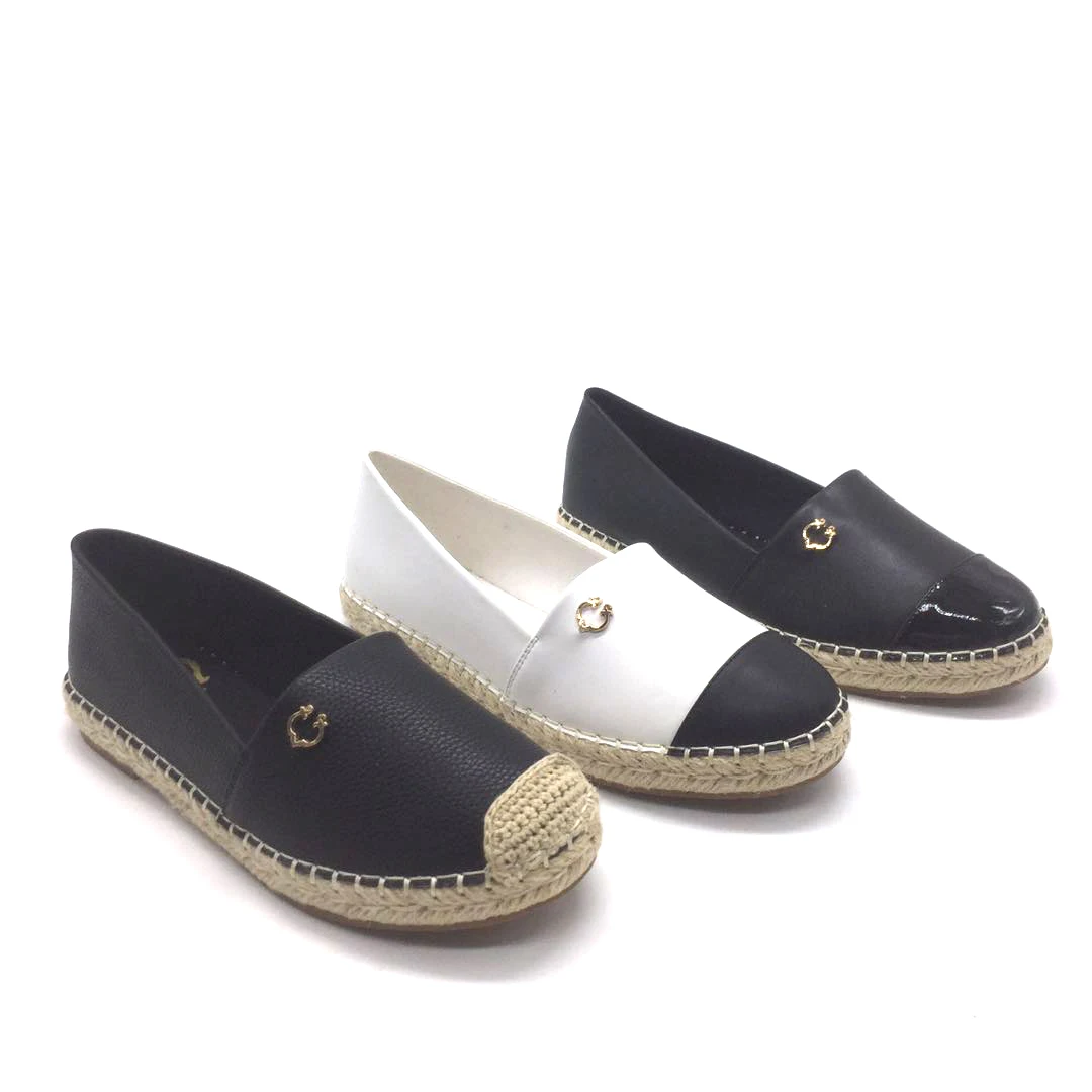 

peep tow upper pu material women classic loafer design lady flat casual shoes, Customized color