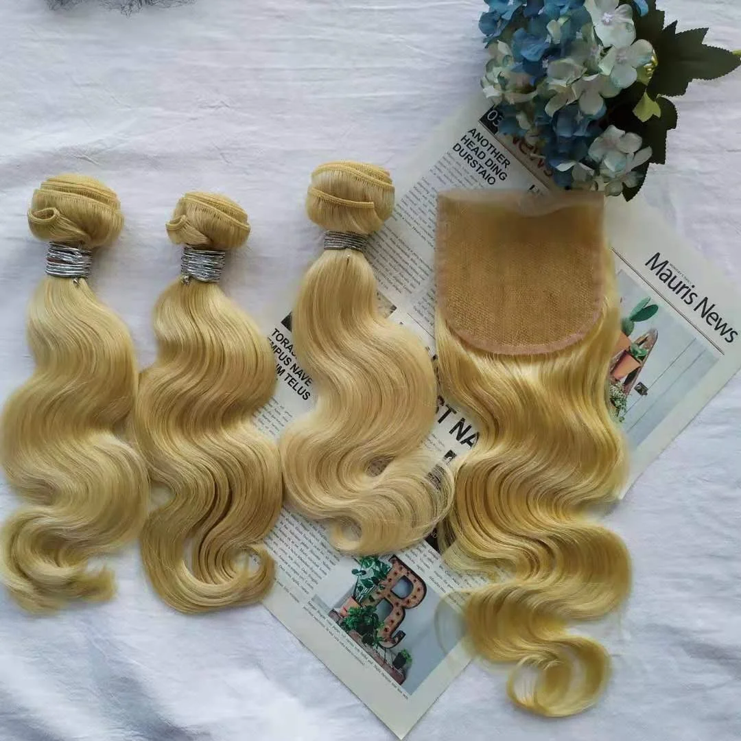 

613 blonde body wave 100 human hair bundles with raw virgin hair