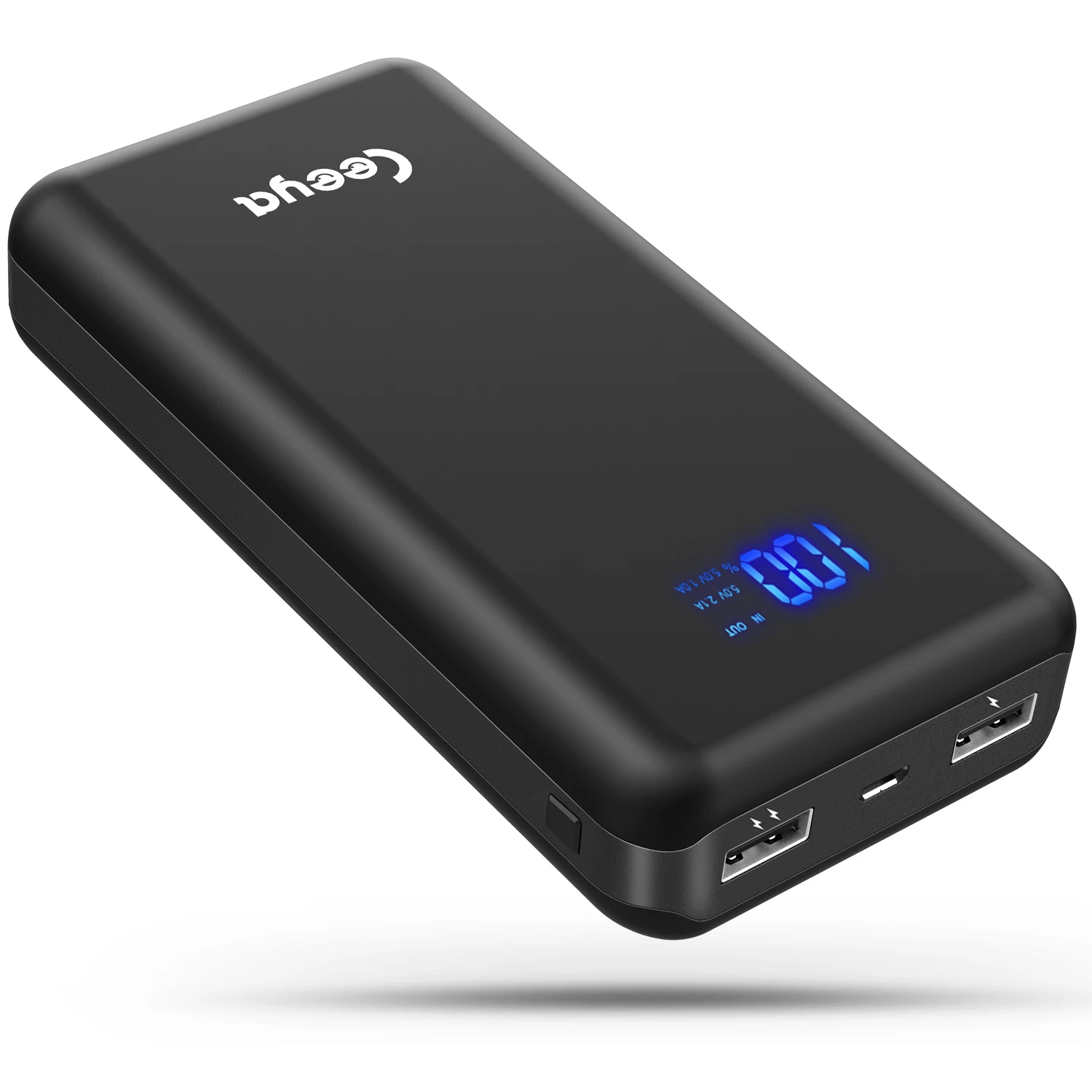 

2020 Latest 26800mAh Power bank with Dual outputs and visible LED screen readout compatible with iPhone,Samsung,etc., Black