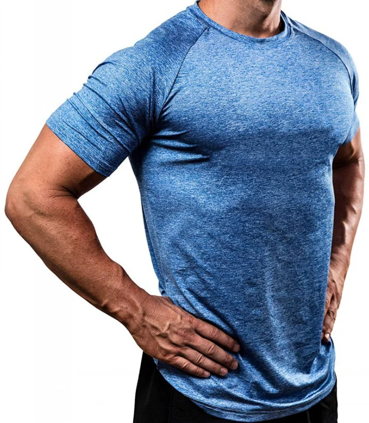 

Wholesale Hot Sale Muscle Sports Men Sublimation T-shirt Gym Cotton Fitness Exercise Workout Custom Short Sleeve, As picture