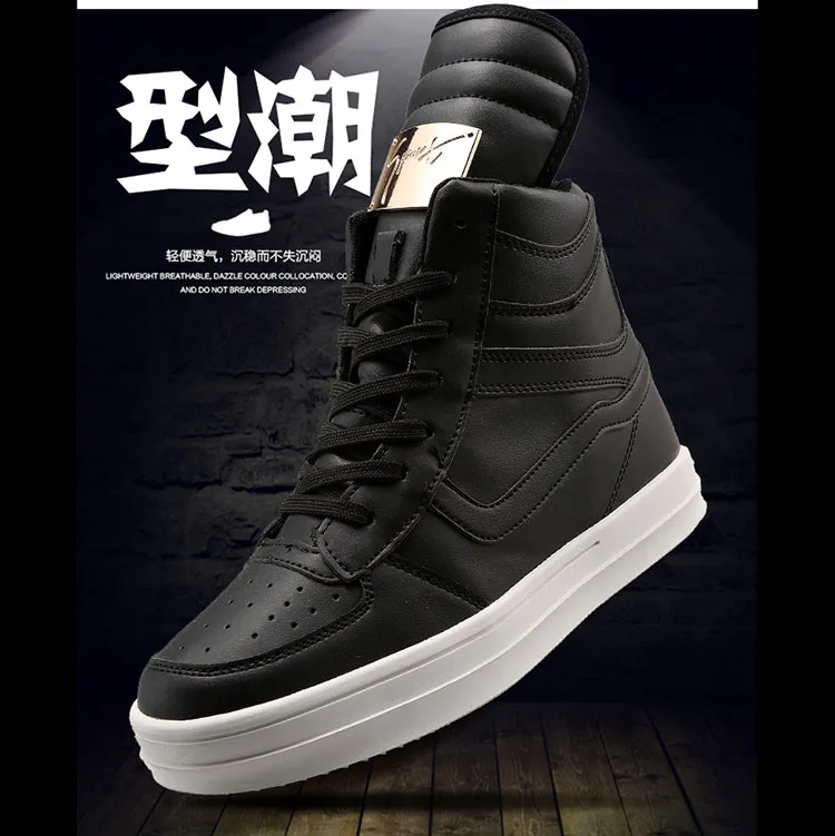 

Fashion High Top Men Boot Metal Piece White Shoes Men Skate Shoes Casual Shoes Men Boot