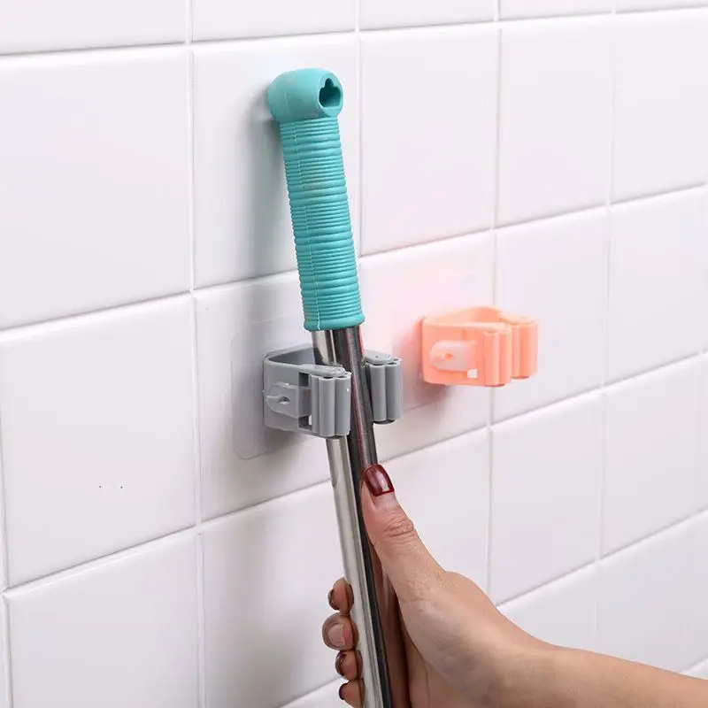 

Household Wall Mounted Mop Organizer Holder Suction Brush Broom Hanger Storage Rack Kitchen Clip Seamless Mop Hook