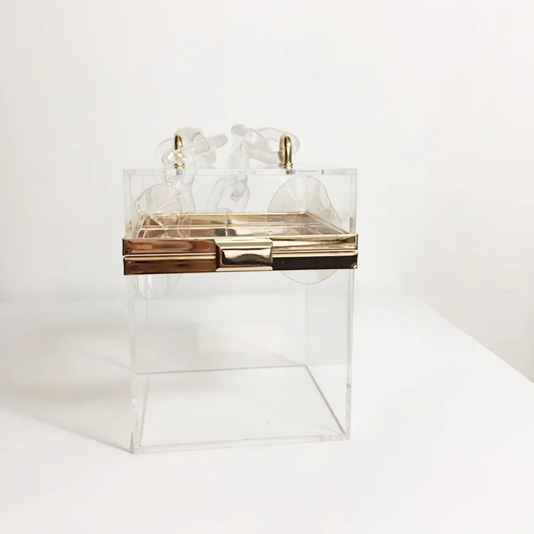 

2021 New Messenger Clutch Box Transparent Beach Handbag Acrylic Evening Bag Party Bag For Women, Customized color