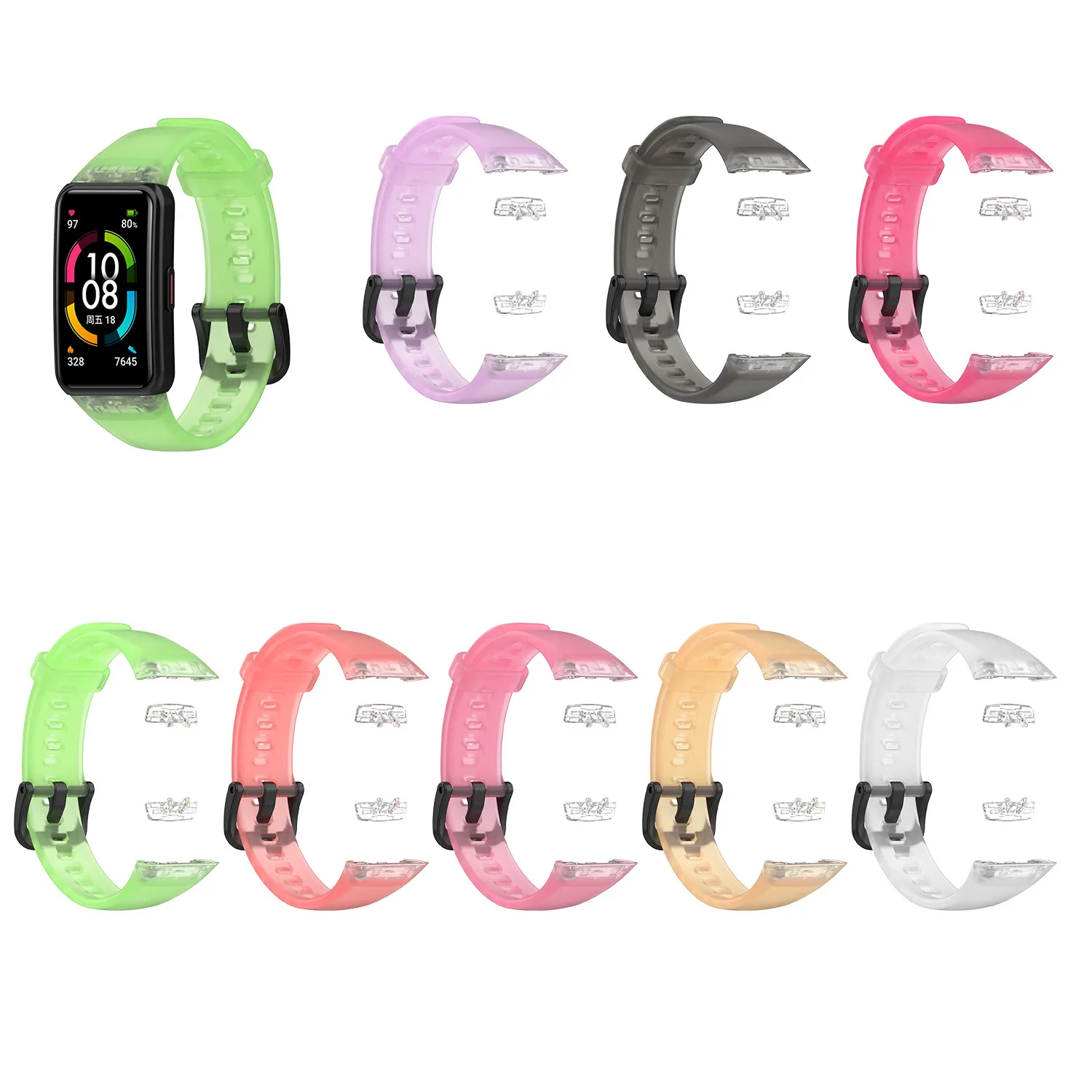 

Forwelleny Factory Huawei band 6 honor band 6 clear colorful TPU watch strap