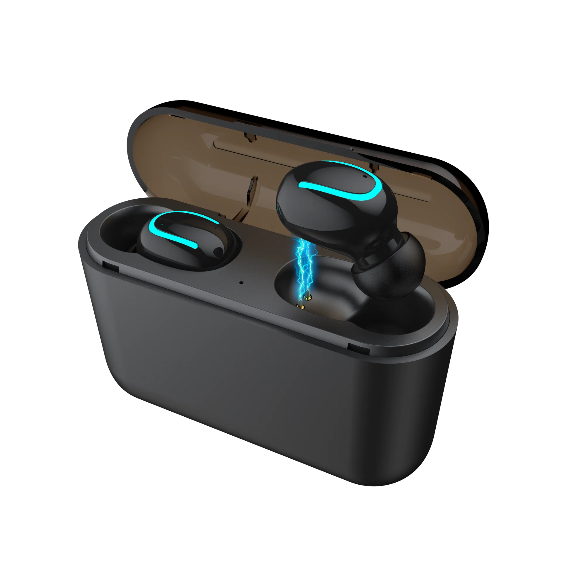 

New 5.0 Sports Mini In-ear Waterproof Earbuds Earphone Noise Reduction Charging Bay Wireless Bluetooth Headset, White black or custom