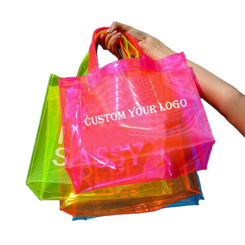 

Custom Fashion Waterproof Purses Handbags Luxury Handbags For Women Neon Pvc Transparent Jelly Tote Bag Women Beach Hand Bag, Black/orange/blue/purple/yellow