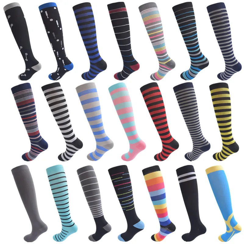 

2021 Manufacturers sports compression socks multi-color men's and women's outdoor running stockings