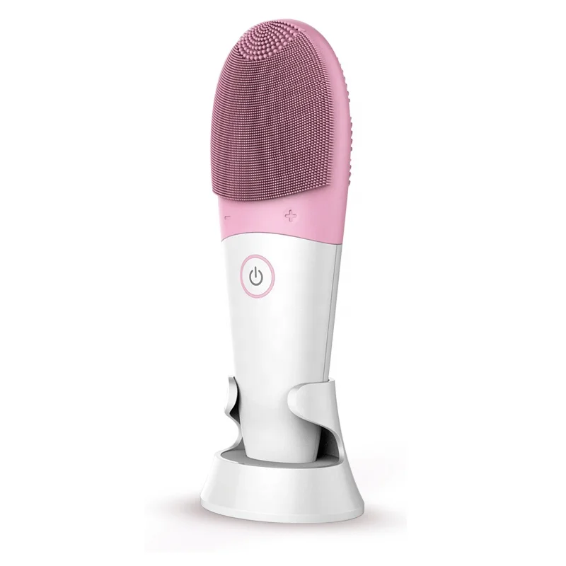 

Logo Custom Rechargeable Ipx7 Waterproof Silicone Hot Massage Vibration Face Cleansing Brush