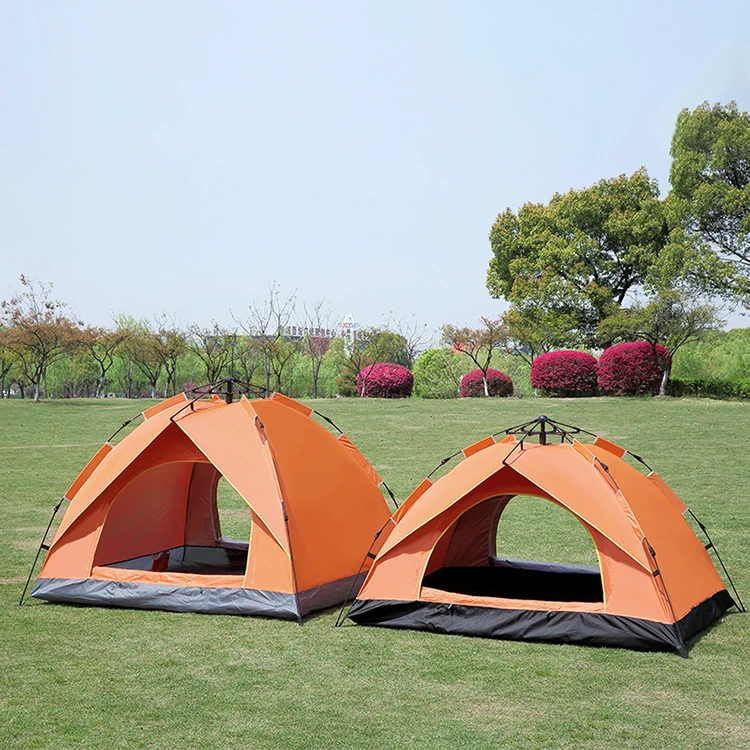 

Zhoya Real Portable 4 People Waterproof Family Automatic Portable Outdoor Camping Tent, Blue/orange/dark green