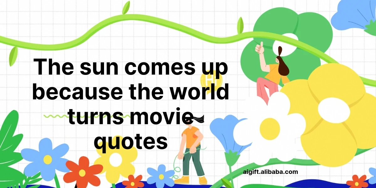 the sun comes up because the world turns movie quotes