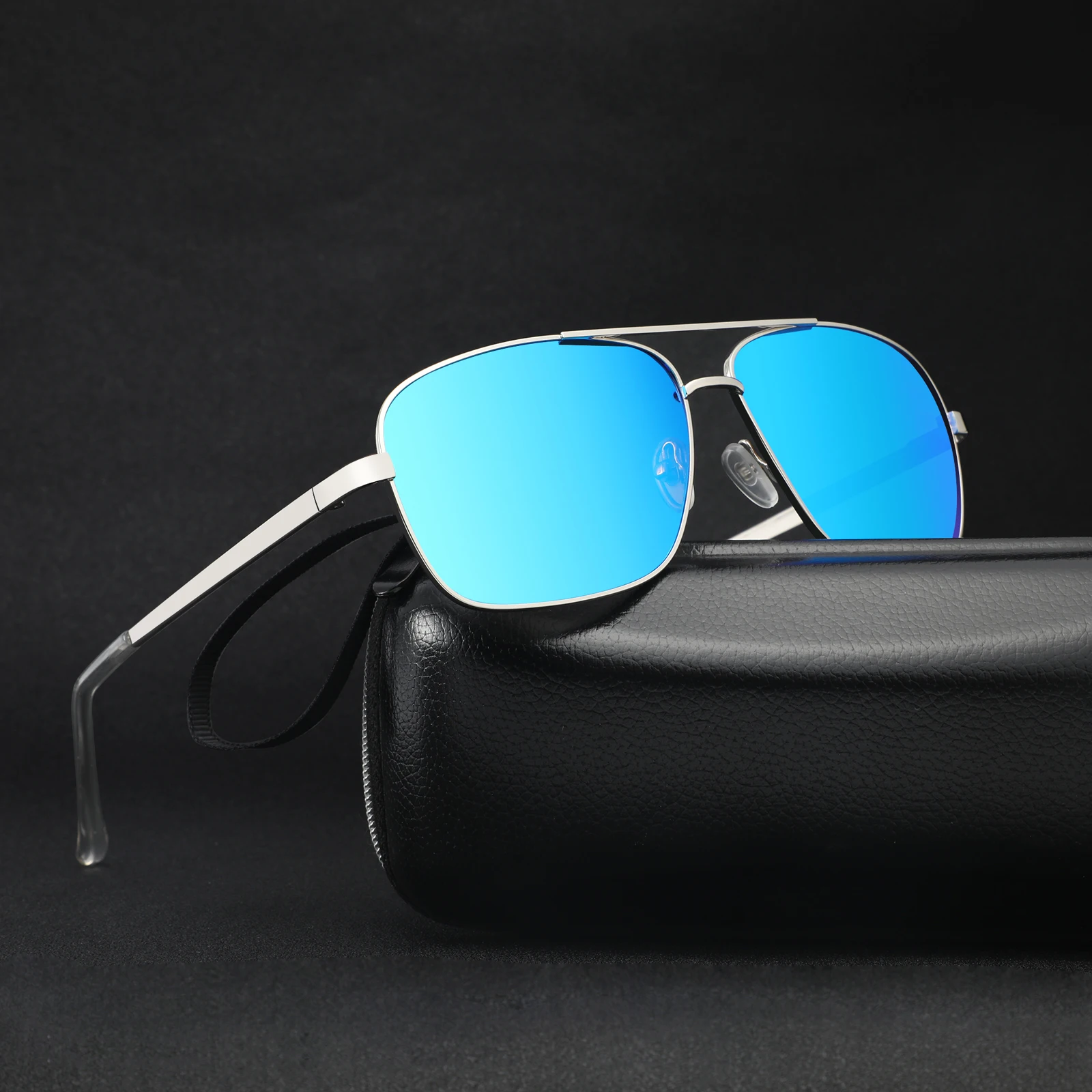 

Custom logo metal men sun glasses trendy shades woman fashionable square alloy Polarized sunglasses, Custom colors