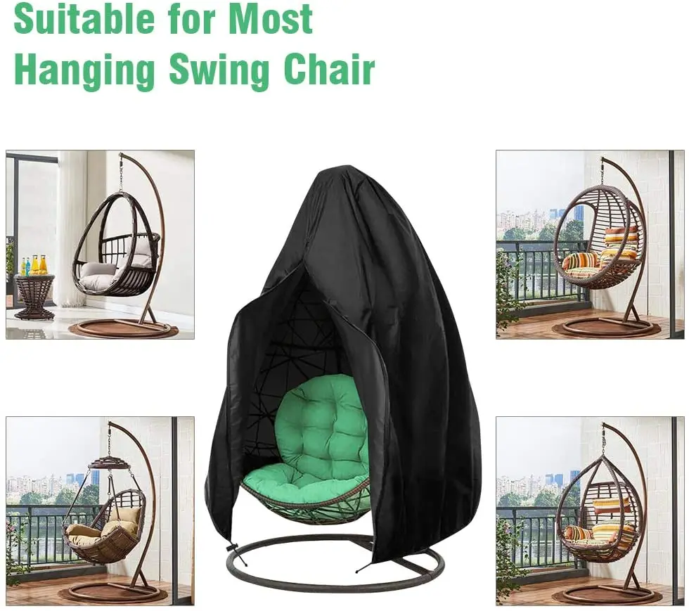 Heavy Duty Waterproof 210d Oxford Winter Swing Patio Hanging Chair Cover With Zipper Tear