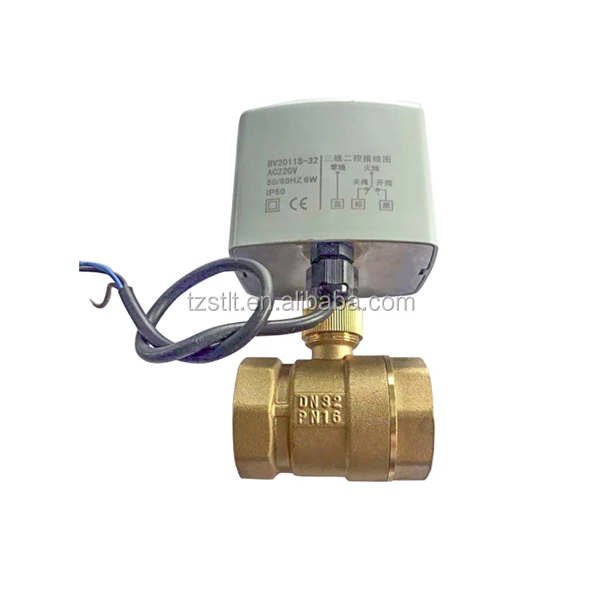 ISLY-IVA DN15 3-Way Motorized Ball Valve - 1/2" Brass, AC/DC 9-24V With Flow Indicator