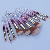 

10PCS No Label Premium Plastic Diamond Makeup Brushes With Crystals Custom High Quality Bling Cosmetic Brush Set