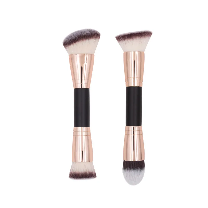 

HMU Double Ended Makeup Brush Multi-Functional Angled Blush Contour Powder Foundation Face Single Foundation Makeup Brush