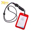 Neck Strap flat beaded soft rope woven retractable Paracord lanyard keychain custom logo id Card Badge Holder clips accessories