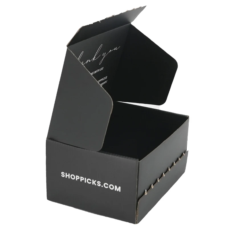 

Personalised black adhesive zipper tear strips corrugated packaging shipping mailer box with logo for clothing