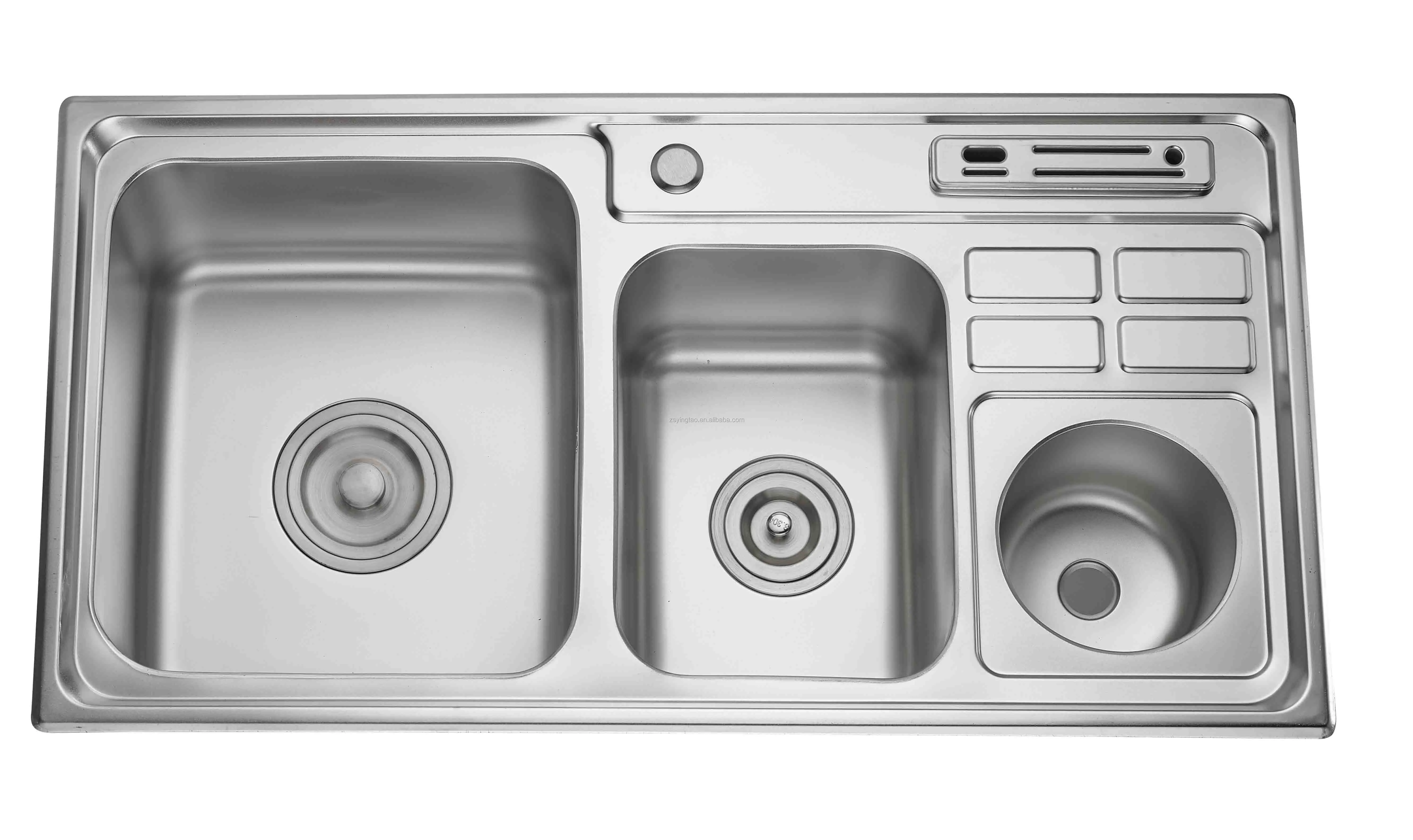 Popular Style Triple Bowl Kitchen Sink Made Of Sus 201 304 Stainless   H07f2b63fb41a41eda2eb5e3b935331047 