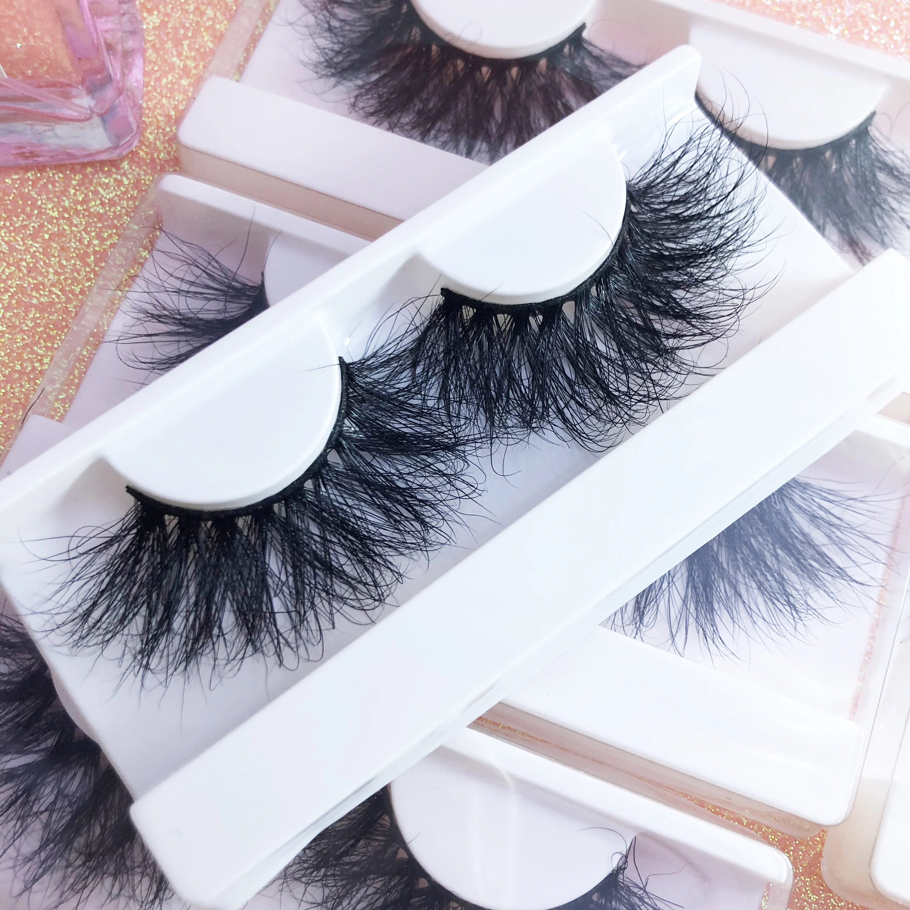 

New Arrival Own Brand curl mink lash Private Label Wholesale 3D Faux Mink Eyelashes Curelty Free Vegan 3D Faux mnk lashes, Black and colorful