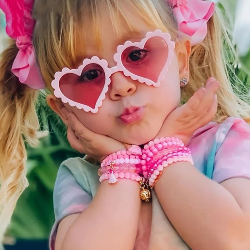 

2020 wholesale fashion toddler girls kids sunglasses heart shape, 6colors