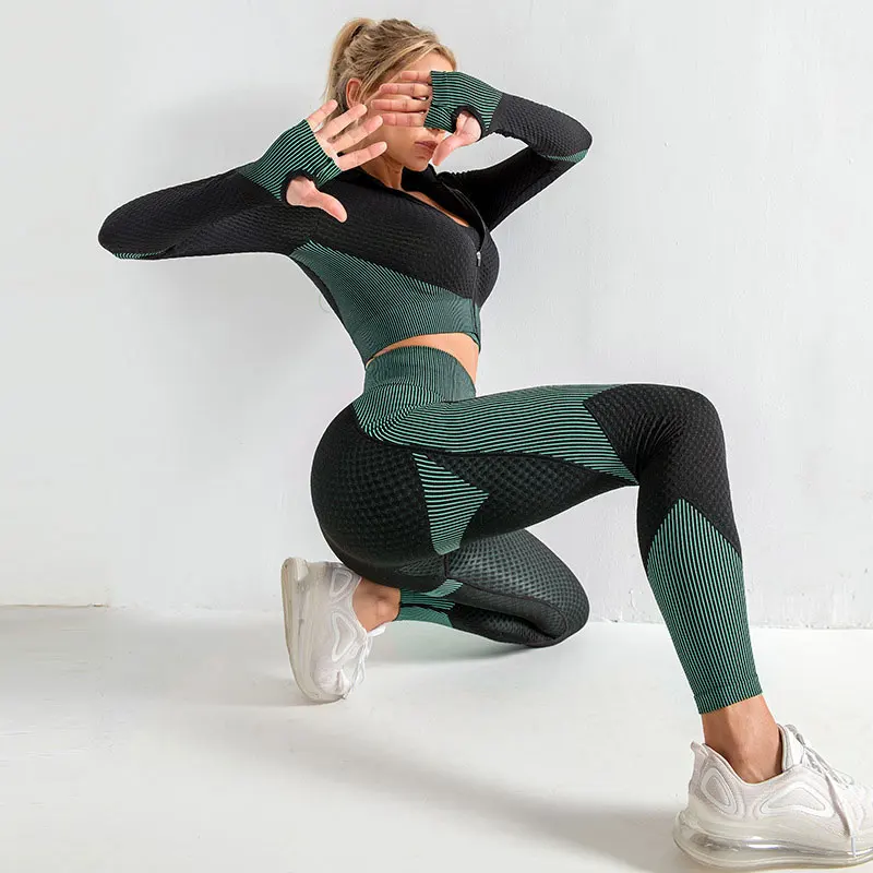 

2021 Fashion Women Workout Fitness Pants Running Gym High Waist Seamless Sports Legging Push Up Tights Suit, 10 colors, as picture shown