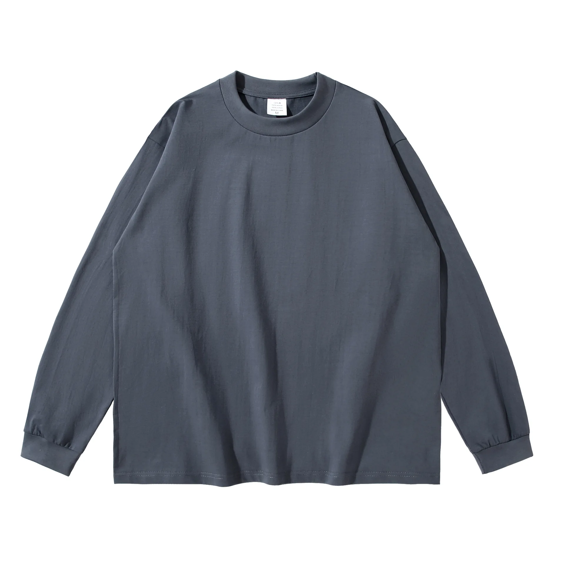

Hot sale heavy oversized relaxed fit long sleeve cotton plain t shirt