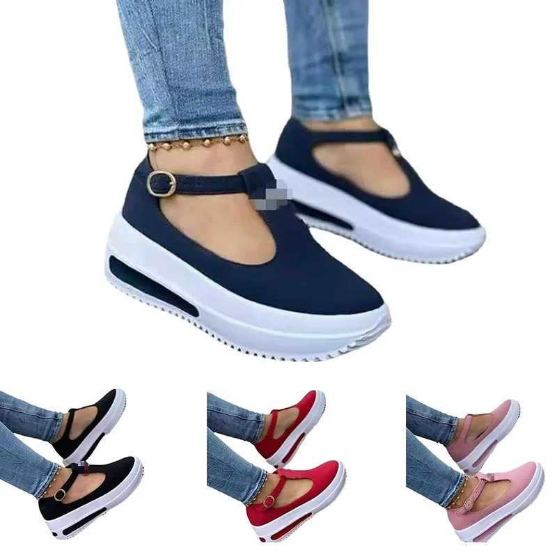 

Drop shipping wholesale women's casual shoes Large size casual summer sandals thick-soled buckle Brock height increasing shoes