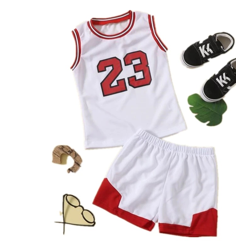 

summer Toddler Boys Letter And Striped Tank Top&Track Shorts cute sleeveless two-piece basketball set cotton tank top boy's suit