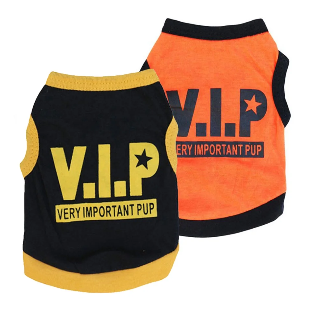 

Cool VIP Custom Summer Pet Accessories Shirt Dog Clothes, Yellow&black, orange&black, black