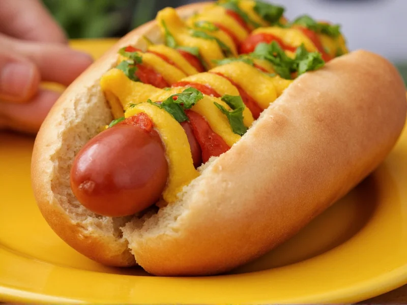 new york style hot dog mustard sauerkraut or onion sauce