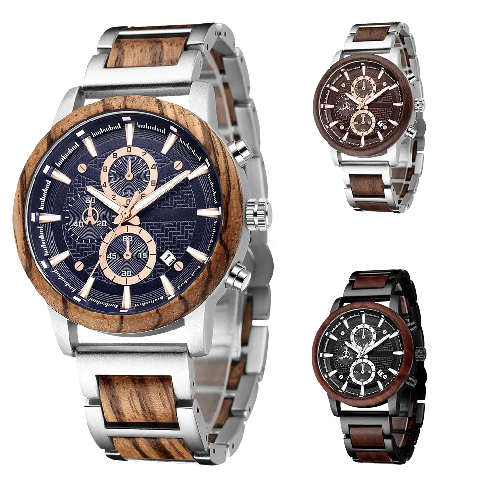 

OEM Business Multifunctional Quartz Movement Wooden Men Watches Wholesale Wood Watch