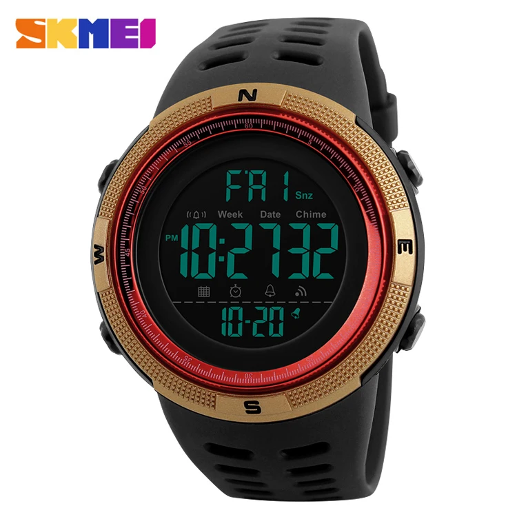 

Hot Sale SKMEI 1251 Chronograph Sports Men Silicone Countdown LED Digital Watch Military Waterproof Wristwatches