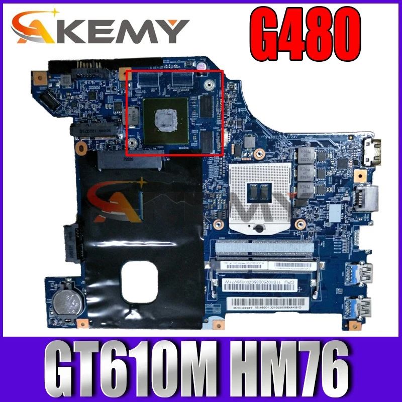

Akemy LG4858 MB 11252-1 48.4SG01.011 11S90000306 For ideapad G480 14 Inch laptop motherboard GT610M HM76 DDR3